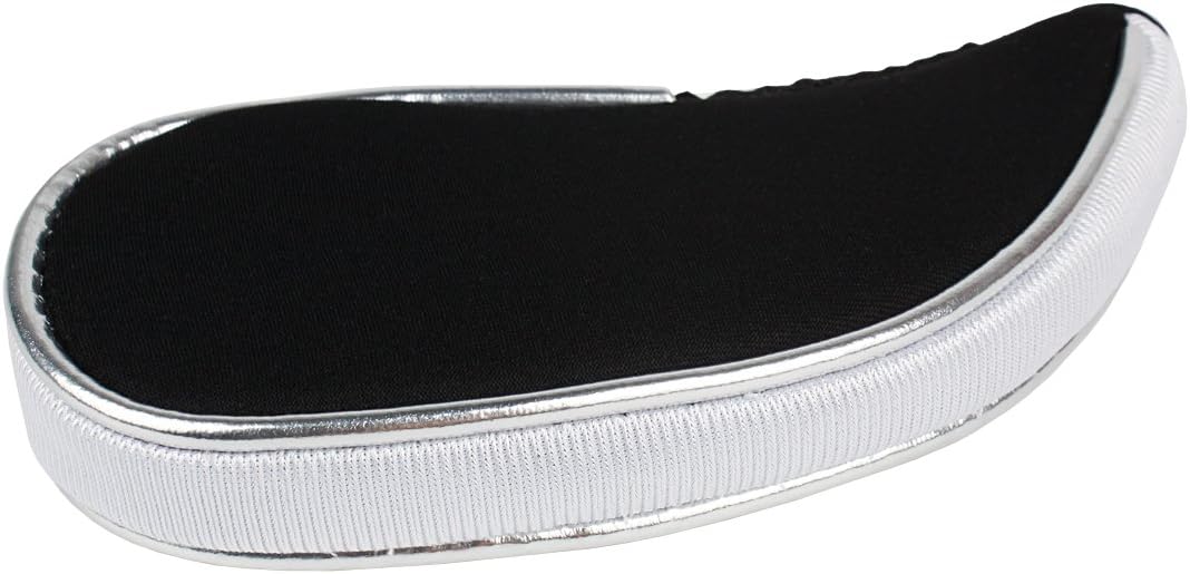 Andux Golfschlägerhauben mit Reissverschluss, 10 Stück Schwarz/Weiss, Einheitsgrösse Schwarz/Weiss