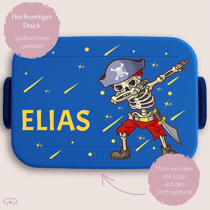 Bento Box Midi Lunchbox für Mepal Bentobox - Pirat - Piraten Brotdose Kinder | Dab Piraten Skelett D