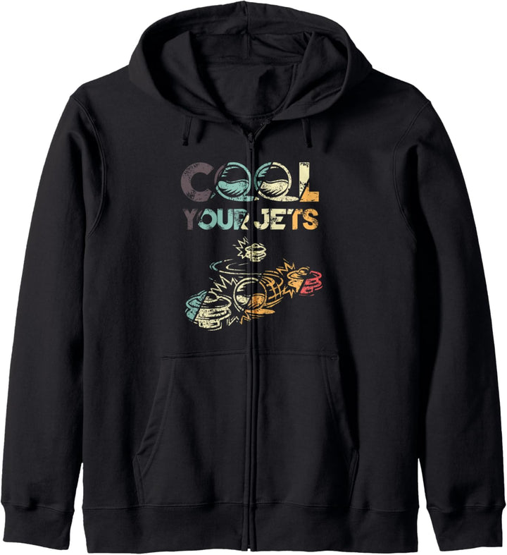 Klassisches Retro Flipper Design - Cool Your Jets - Geschenk Kapuzenjacke