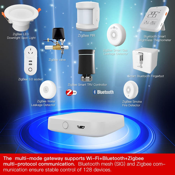 MOES Tuya ZigBee und BLE Multi-Mode Smart Home Gateway WiFi Mesh Hub, Arbeit mit Tuya ZigBee oder BL
