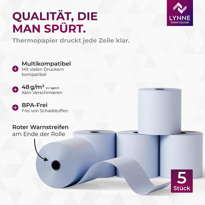 Phenolfreie ÖKO Thermorollen/Bonrollen/Kassenrollen / 80mm x 80m x 12mm (80x80x12) für alle gängigen