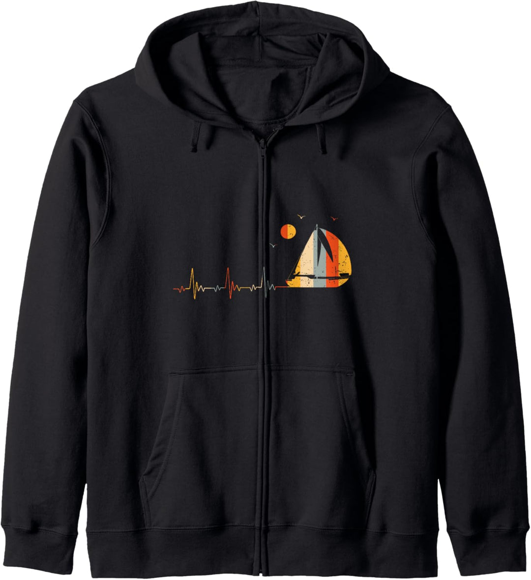 Segelschiff Retro Skipper Segelboot Herzschlag Segeln Kapuzenjacke