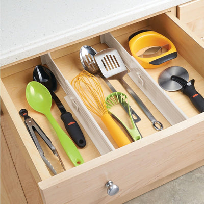 mDesign 4er-Set verstellbarer Schubladeneinsatz – praktischer Schubladen Organizer für Schrank und K
