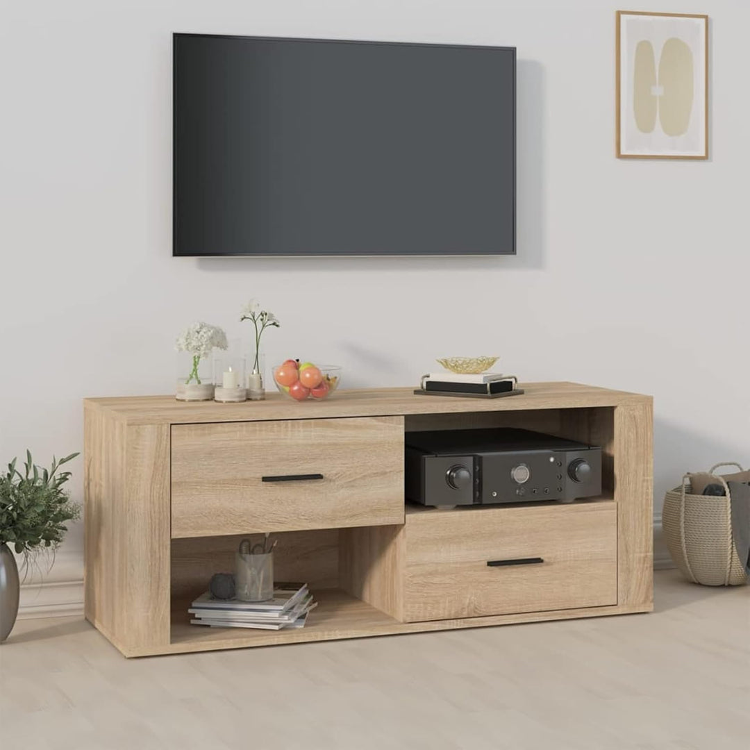 Tidyard TV Schrank mit Schubladen und Fächer Lowboard Fernsehtisch Fernsehschrank TV Möbel Sonoma-Ei