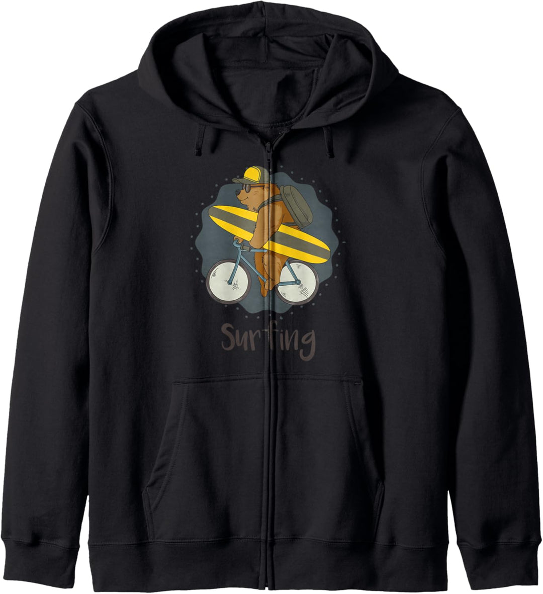 Surfender Bär Surfen Kapuzenjacke