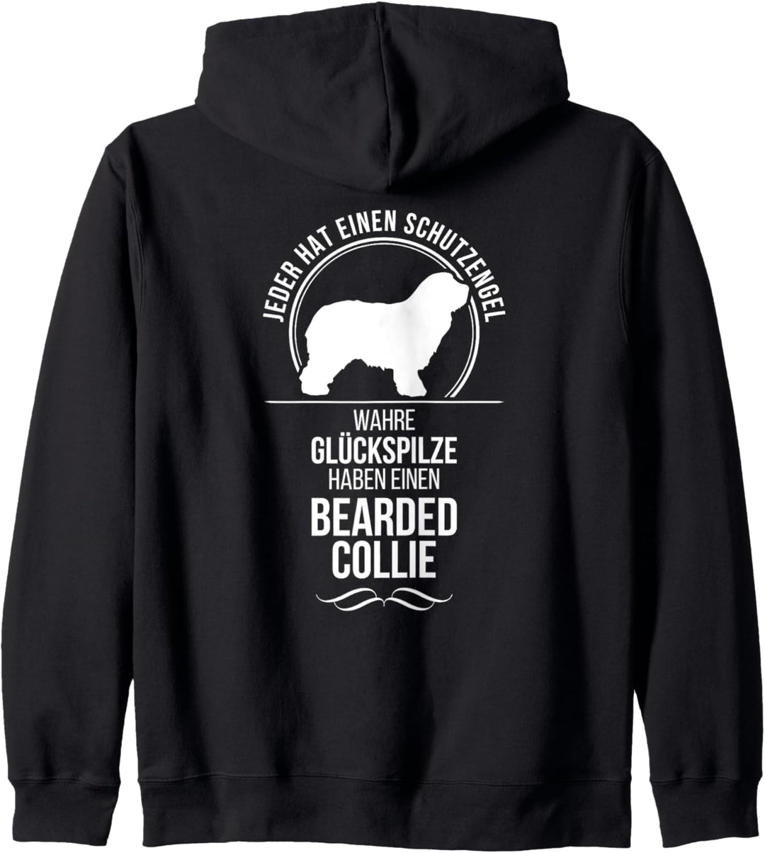 Bearded Collie Schutzengel Hund Hundespruch Hunde Kapuzenjacke