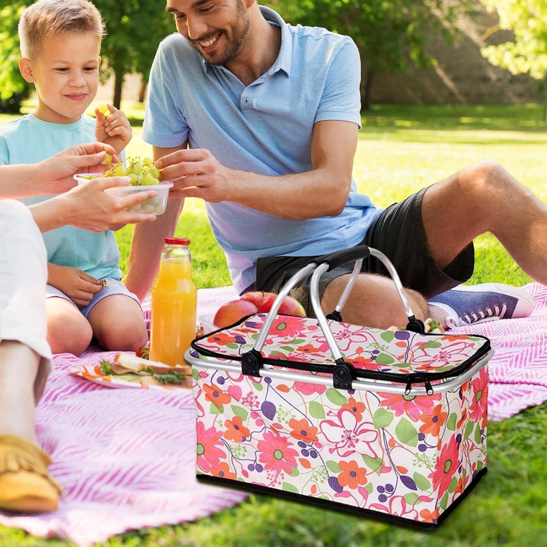 Grosser Picknickkorb,Grosser Picknickkorb | Tragbarer 30-Liter-Picknickbox-Kühler,Oxford-Stoff-Pickn