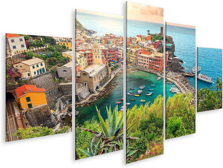islandburner Bild auf Leinwand Vernazza Dorf Atemberaubender Sonnenaufgang Cinque Terre Italien Euro