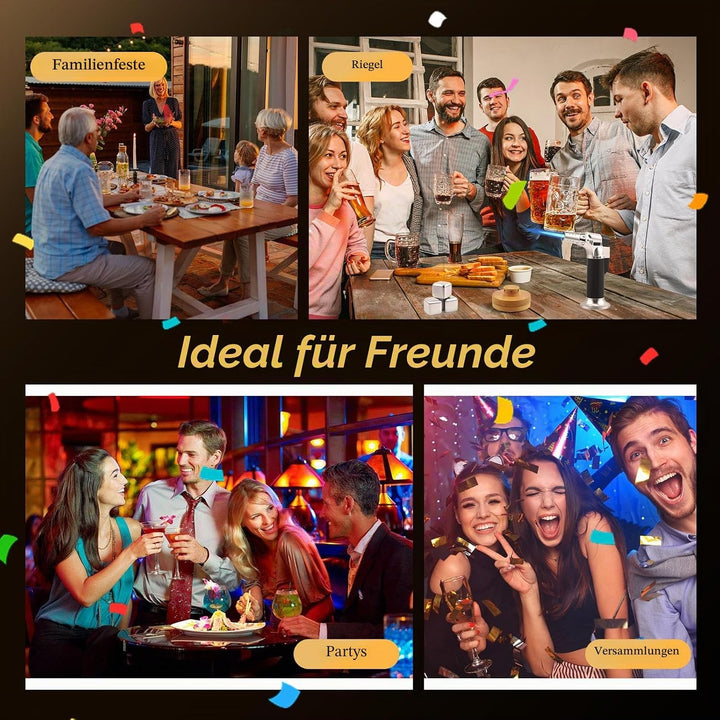 Whisky Smoker Set, whiskey smoker, 8 Holzchips, 3 Edelstahl-Whiskysteinen, Bar Zubehör, Geschenk für