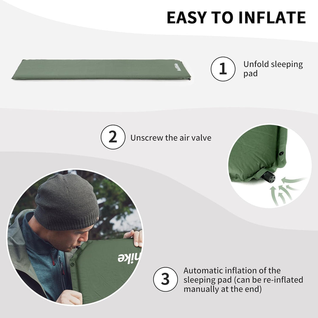 Naturehike Selbstaufblasende Schlafmatten-5cm Dicke Strapazierfähige Campingmatratze, Verbindbar mit