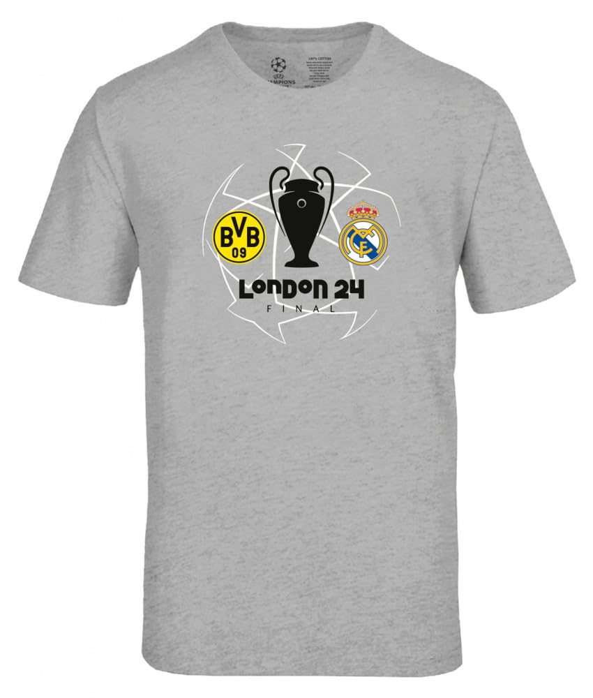 Borussia Dortmund Kinder T-Shirt CL Finale Shirt Grau BVB 09 152 Grau, 152 Grau
