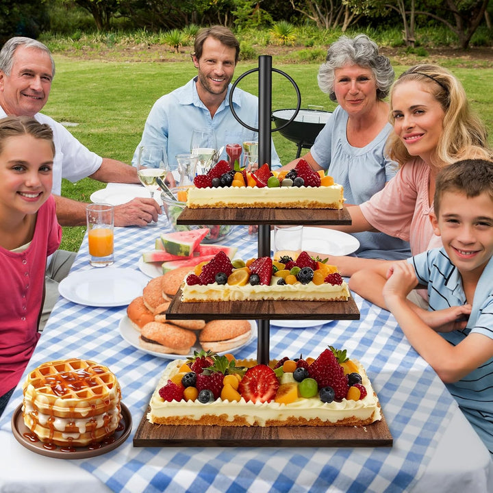3 Etagen Etagere Tortenständer/Cupcake Ständer aus Holz | Kuchenplatte Kuchenständer Halter Serviers
