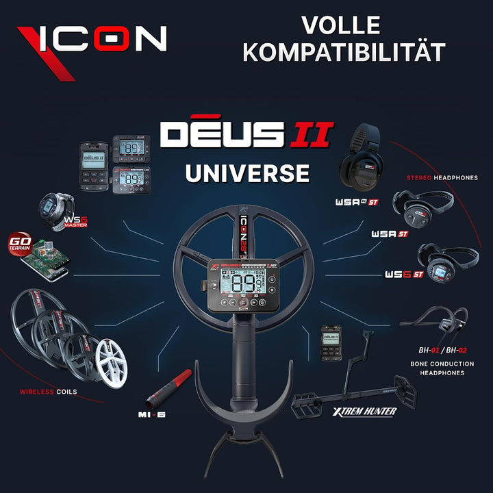 XP Metal Detectors ICON Adventure Pack - WSAXL Stereo-Kopfhörer, MI-6 Pinpointer, FMF 28cm Suchspule