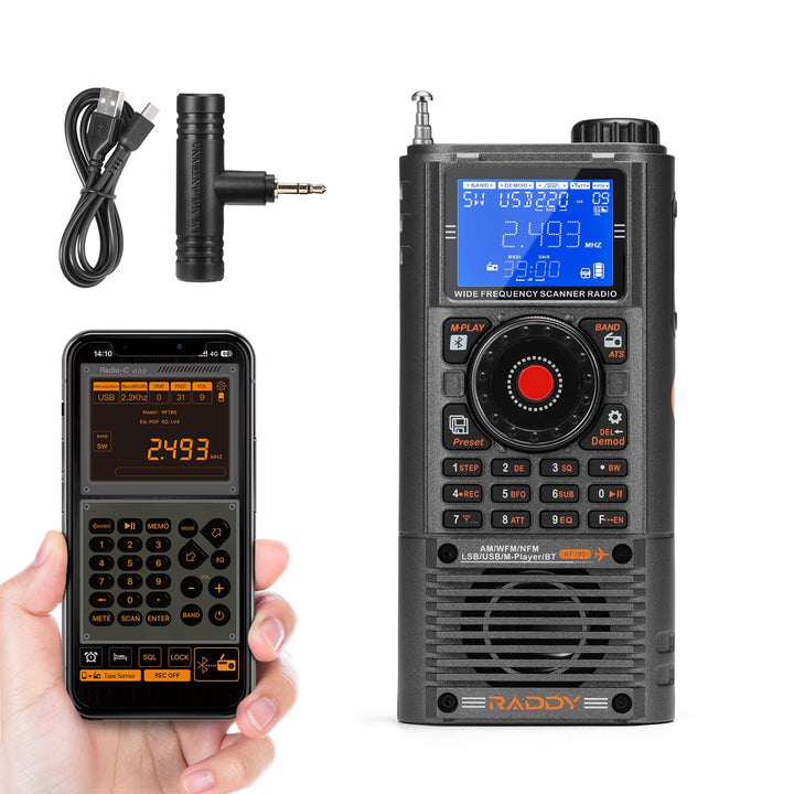 Raddy RF780 SSB Kurzwellenempfänger, VHF UHF Breitband-Scanner