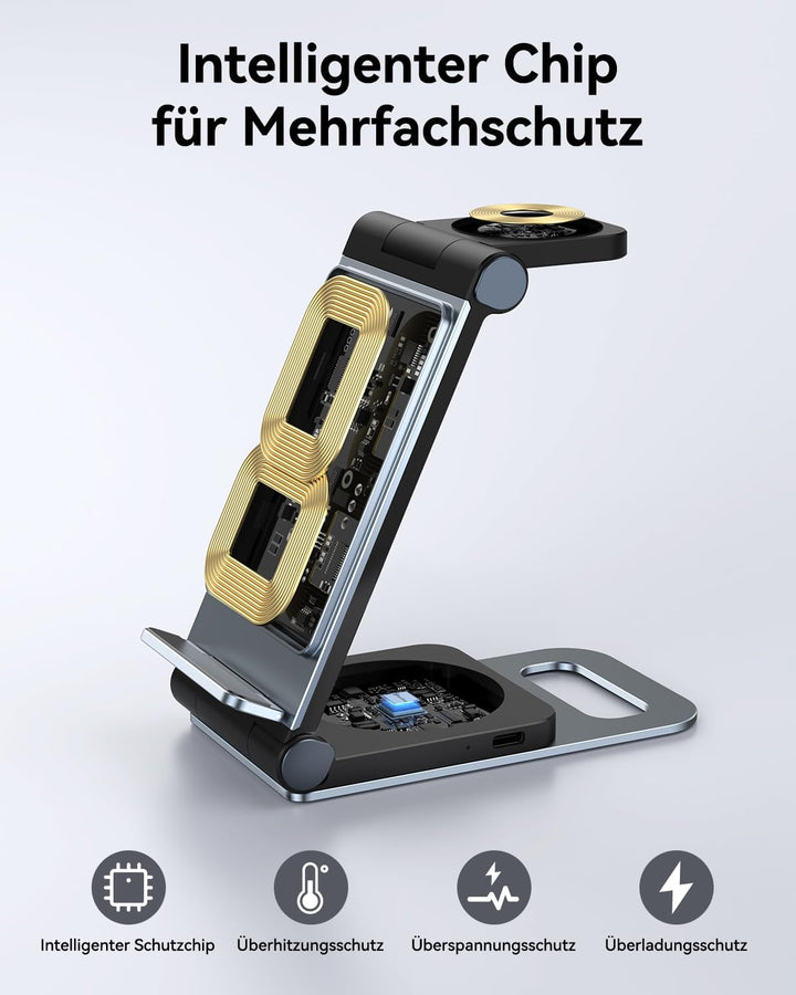 3 in 1 Induktive Ladestation Faltbar für Samsung Galaxy S25 Ultra Plus FE S24 S23 S22 S21 S20 Series