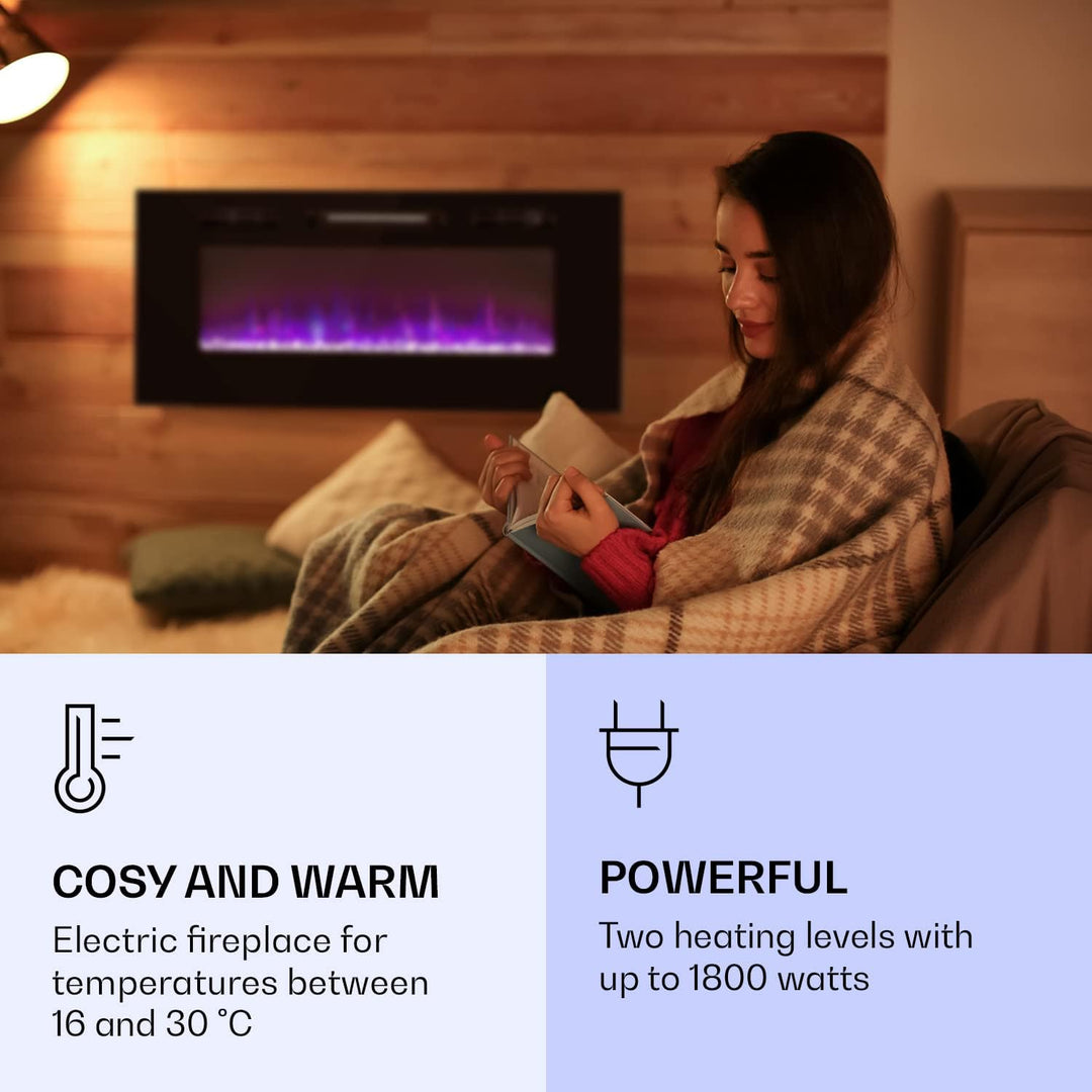 Klarstein Elektrokamin, Elektro Heizungen für Wohnzimmer & Innenräume, Elektrischer Kamin mit LED Fl