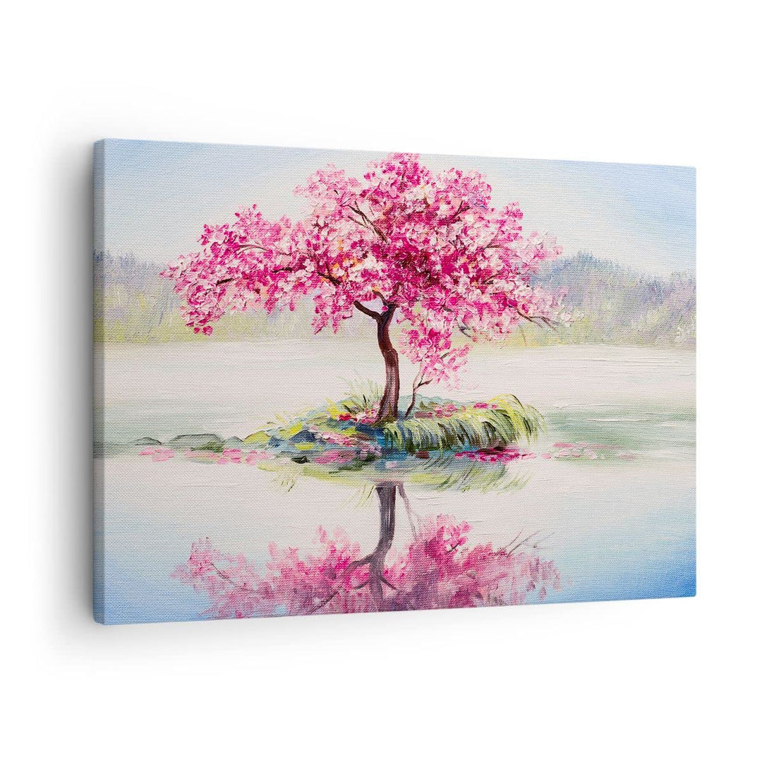 Bilder auf Leinwand Baum Abstraktion Leinwandbild mit Rahmen 70x50cm Wandbilder Dekoration Wohnzimme