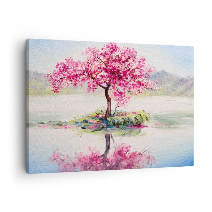 Bilder auf Leinwand Baum Abstraktion Leinwandbild mit Rahmen 70x50cm Wandbilder Dekoration Wohnzimme