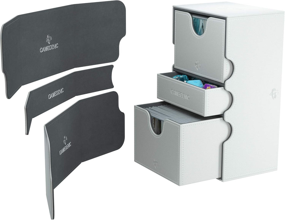 Gamegenic GGS20028ML Stronghold 200-Card Convertible Deck Box, White Weiss, Weiss