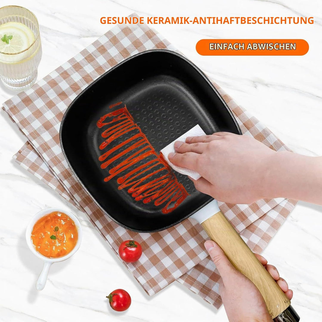Audecook Hot Pot Elektrisch 2L, Elektrische Pfanne mit Antihaft-Keramikglasur, 20 cm, Tragbarer Mult