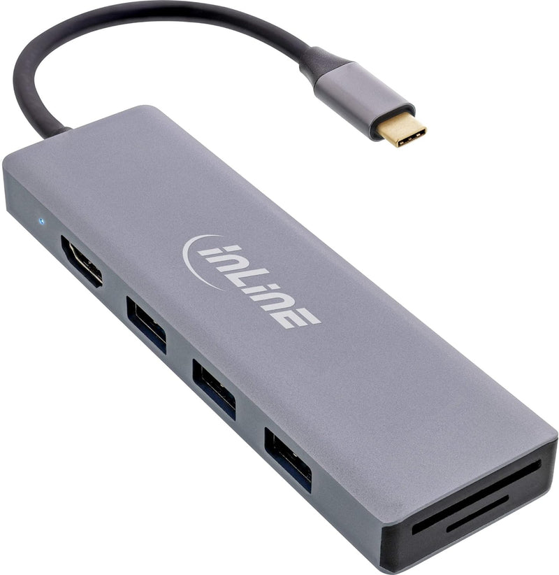 InLine® USB 3.2 Typ C Multi Hub (3X USB-A 5Gb/s + USB Typ-C (PD 100W), Cardreader, HDMI 4K@30Hz), OT