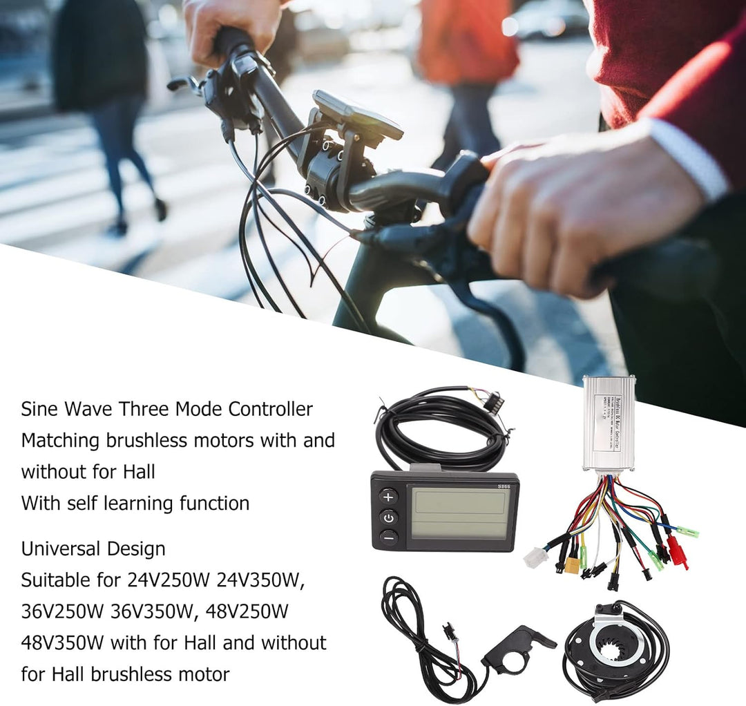 Elektrofahrrad Brushless Motor Controller Kit, 24V 36V 48V 250W 350W 17A Bürstenlose Controller S866