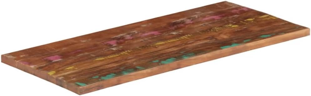 vidaXL Rechteckige Massivholz-Ersatz-Esstischplatte – rustikale Teak/Kiefer/Buche/Mango für Wohnzimm