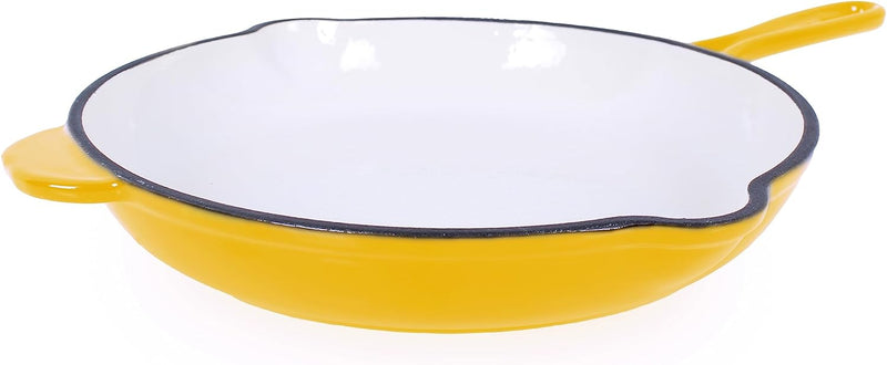 ECHTWERK Bratpfanne aus Gusseisen mit Emaille-Beschichtung, Gusseisenpfanne, Ofenpfanne mit zwei Gri