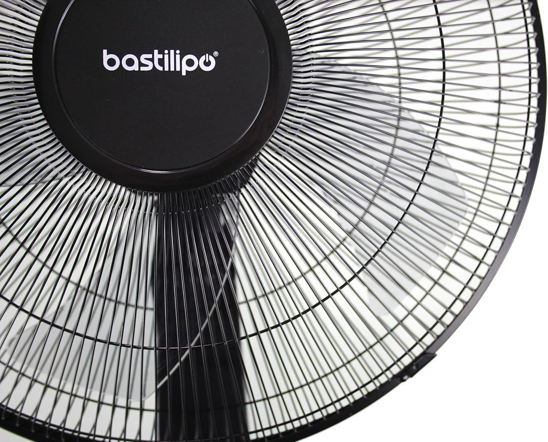 Bastilipo - Coín Black - Fussventilator mit Fernbedienung - Leistung 50 W - 3 Geschwindigkeiten - 40