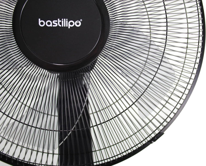 Bastilipo - Coín Black - Fussventilator mit Fernbedienung - Leistung 50 W - 3 Geschwindigkeiten - 40