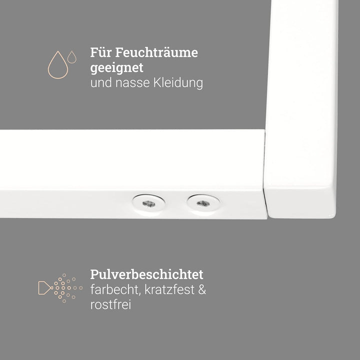 Natural Goods Berlin 1x Kleiderstange RECHTECK, Garderobenhalter U-Form, Wandmontage Bad Flur Küche,