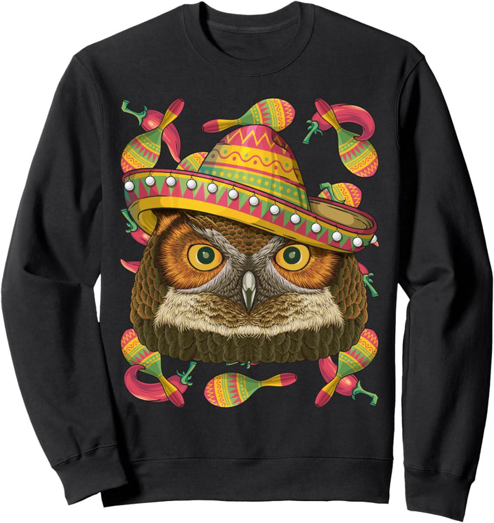 Cinco de Mayo Eule Sombrero Mexikanische Eule Fiesta Party Sweatshirt