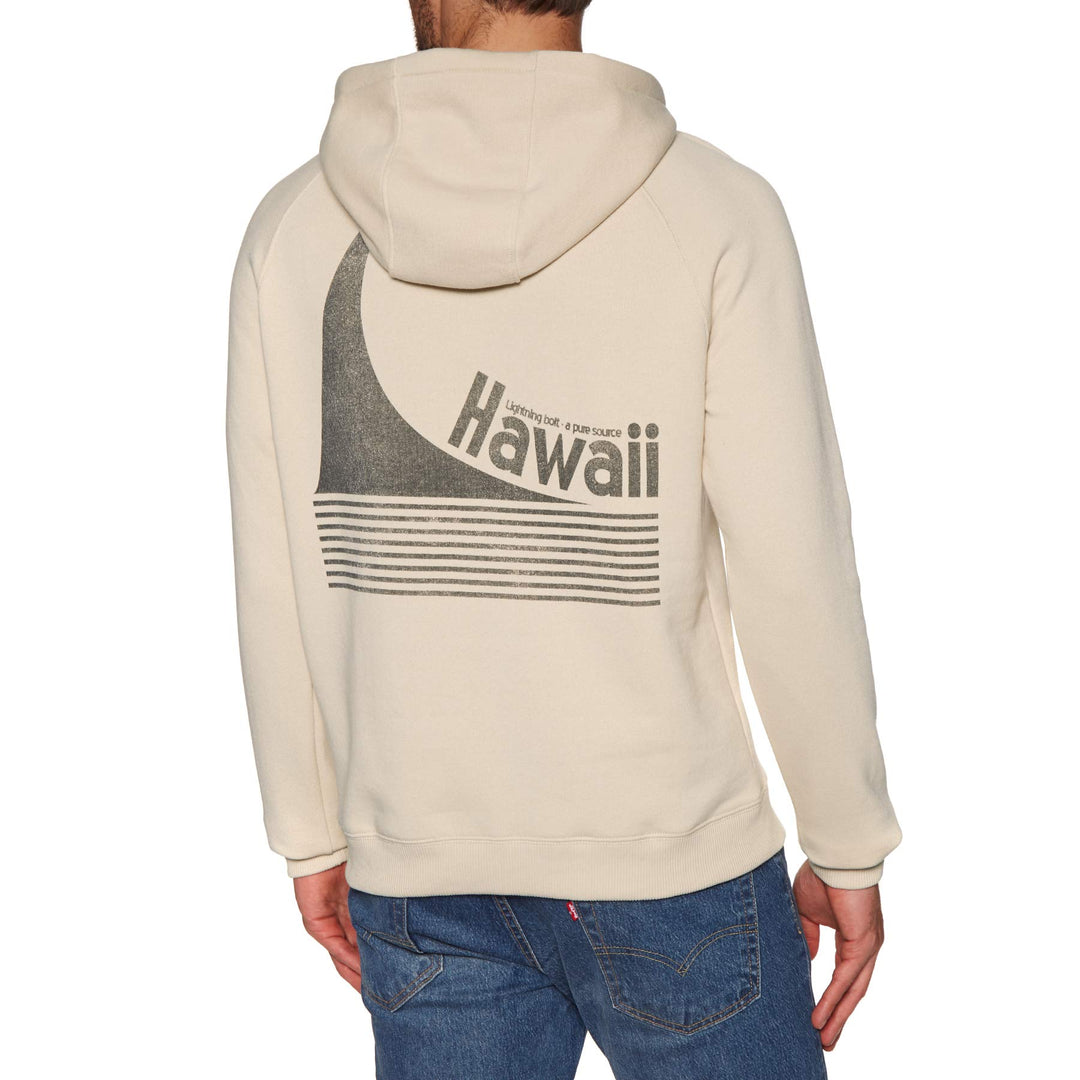 Lightning Bolt Hawaii Stripe Wave Fleece Pullover Hoody X Large Fog