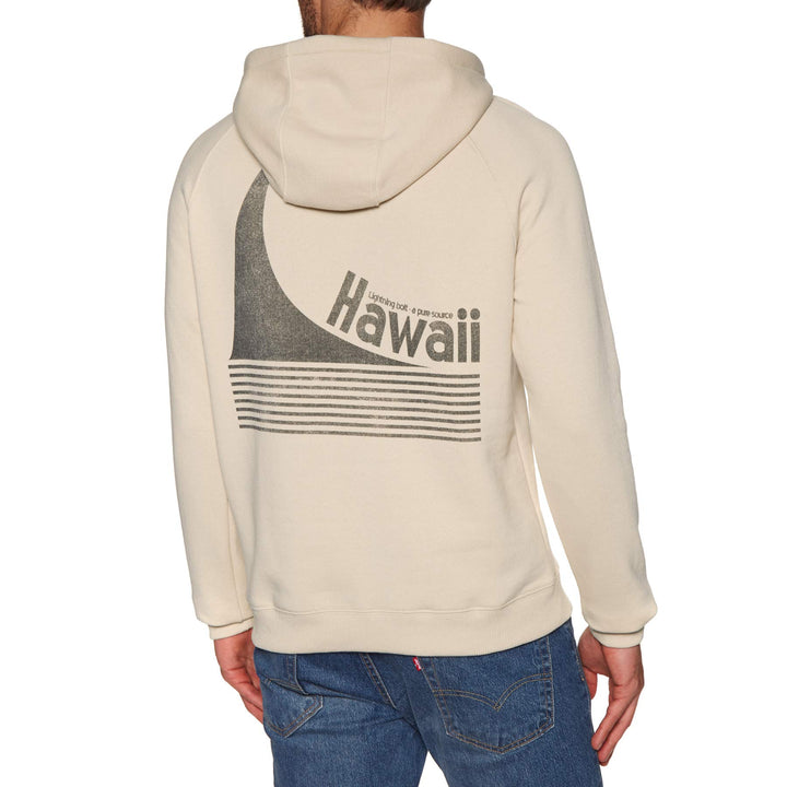 Lightning Bolt Hawaii Stripe Wave Fleece Pullover Hoody X Large Fog