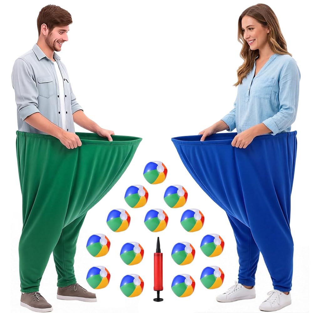 2 Stück Granny Pants Yard Game, Granny Pants Wurfspiel mit 12 Bällen und 1 Ballonpumpe, Granny Pants