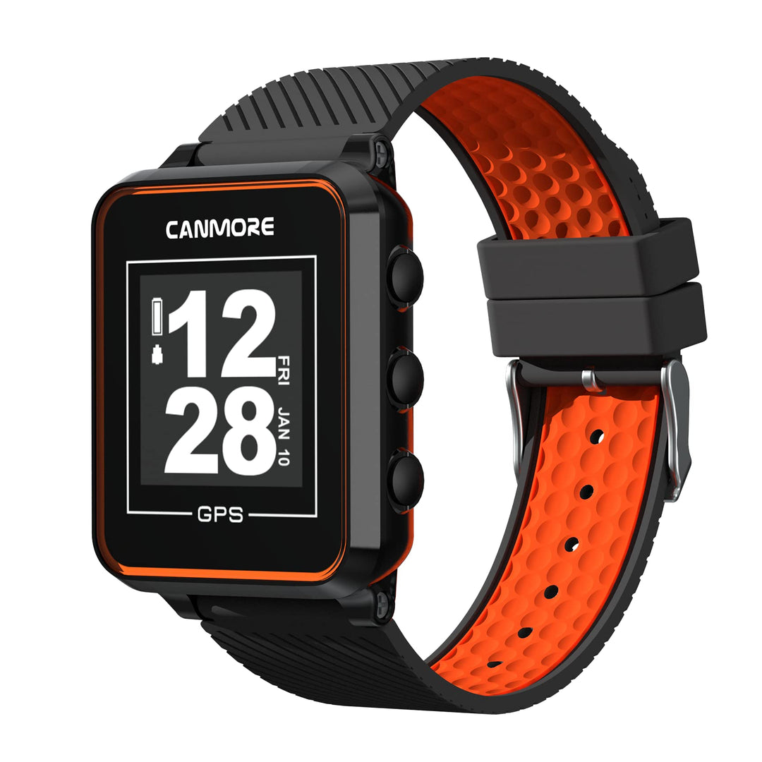 CANMORE TW353 Golf-GPS-Uhr, kontrastreiches LCD-Display, leichtes Golfzubehör, orange, orange