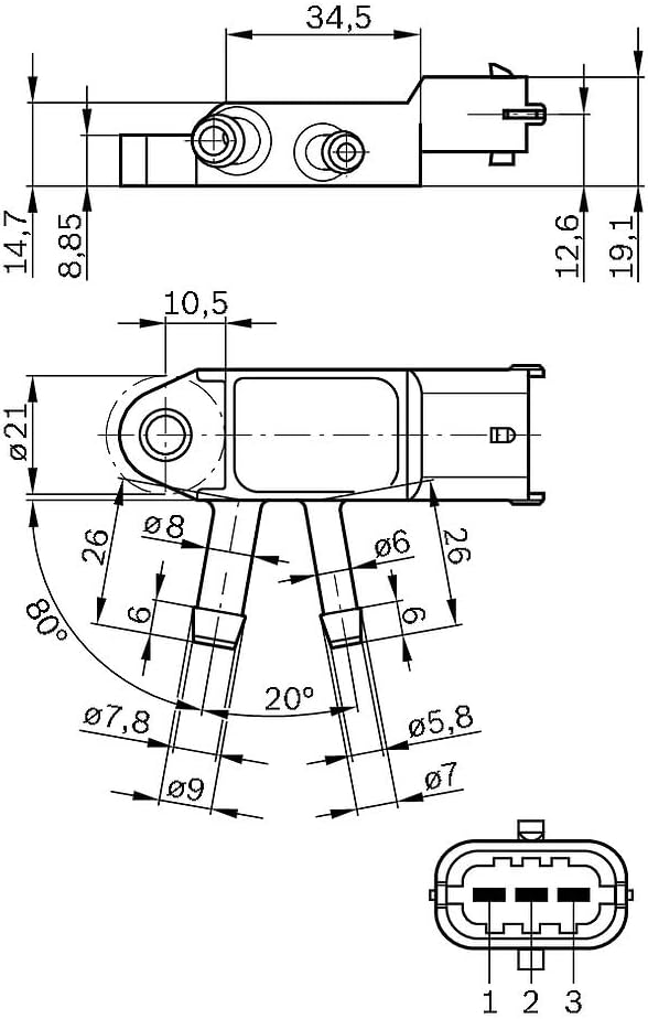 Metzger 0905347 Original Ersatzteil Sensor, Abgasdruck
