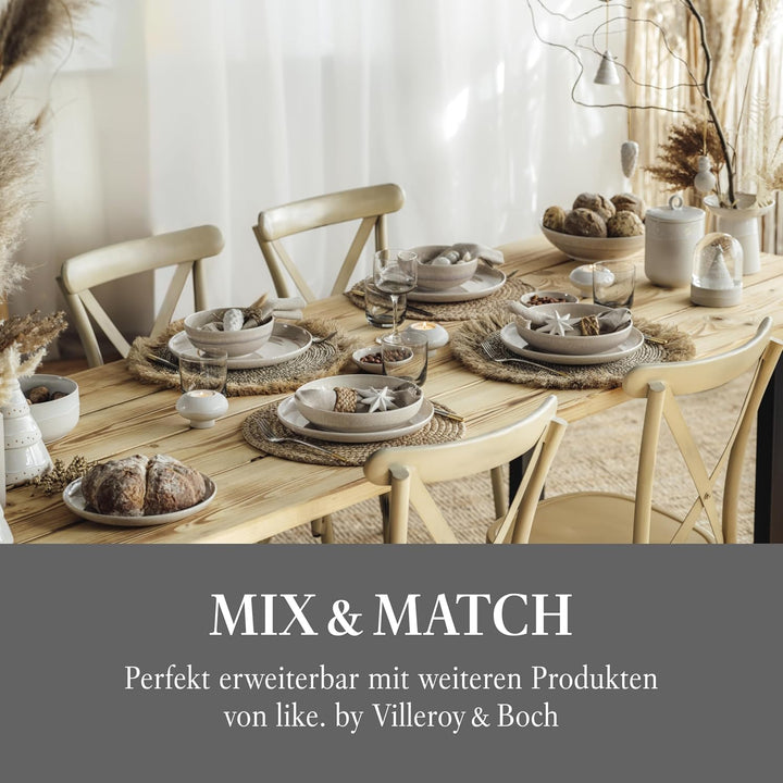 like. by Villeroy & Boch – Winter Glow Längliche Dose Rund Beige, Mikrowellensicher, Winterliche Geb