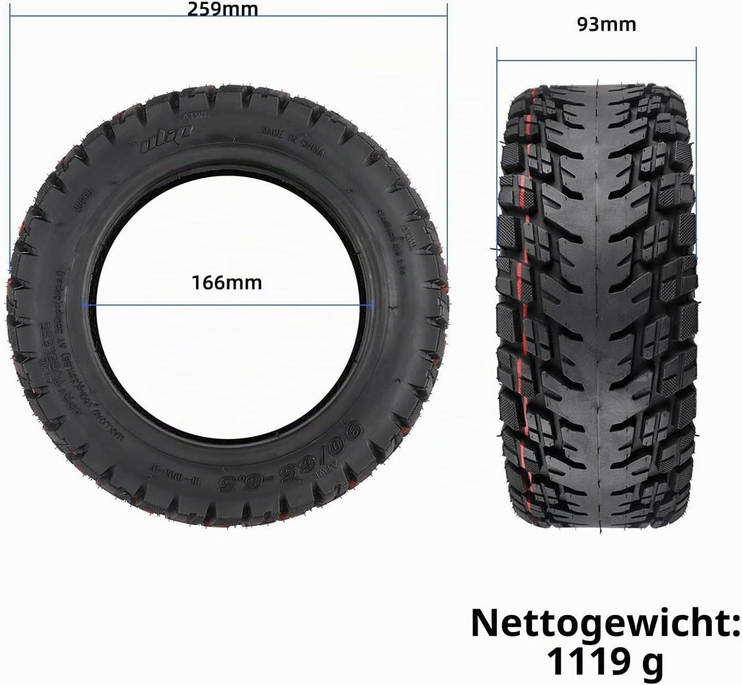 90/65-6.5 Off-Road Tubeless Reifen für Kukirin G4/Zero 11X/Speedual Plus/Dualtron Ultra/Kaabo Elektr