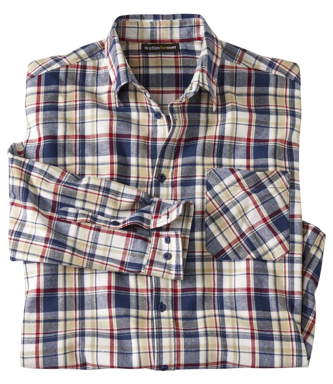 ATLAS FOR MEN - Kariertes Hemd aus Flanell - Langärmelig - Verfügbar in grossen Grössen von M bis 5X