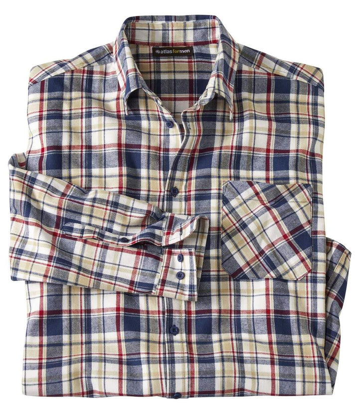 ATLAS FOR MEN - Kariertes Hemd aus Flanell - Langärmelig - Verfügbar in grossen Grössen von M bis 5X