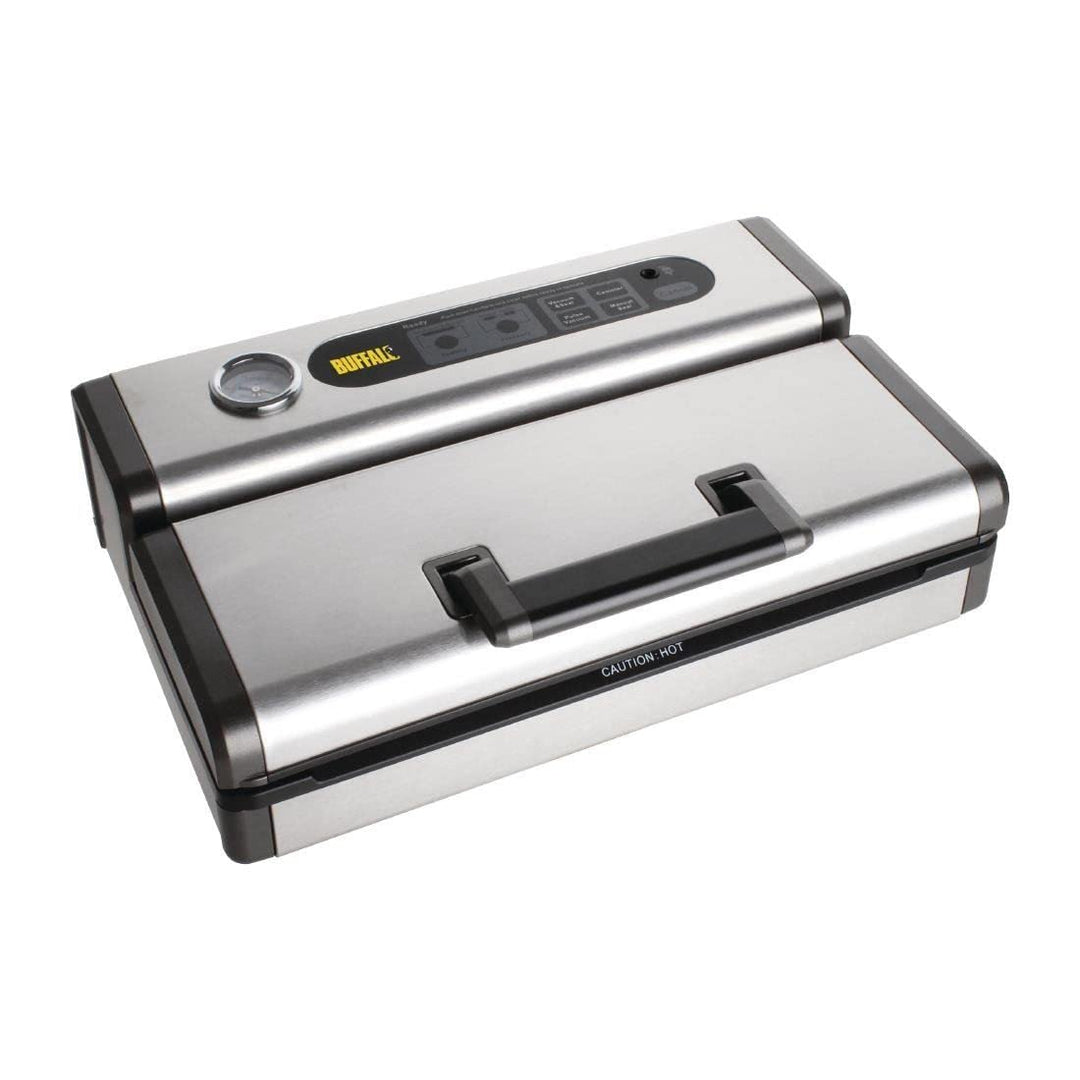 Buffalo 130 W tragbare Vakuumiermaschine 300 mm, Schwarz & Edelstahl, Versiegelungsbreite: 300 mm, e