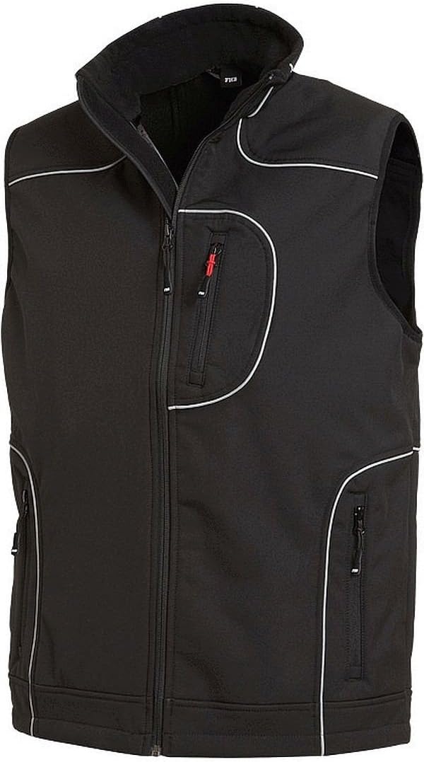 FHB Zunfthosen 78517-20-2XL Martin Softshell Weste schwarz, schwarz, 2067937 72, 72