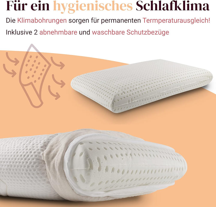 Salosan® Orthopädisches Kopfkissen Viscokissen 80 x 40 X 12 cm - Nackenkissen - Visco Memory Schaum