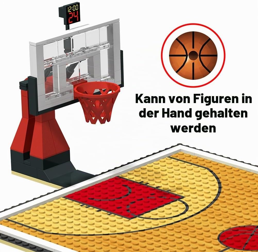 Nicolababe Baustein Bildungsspielzeug - Basketballplatz Grundplatten und Sätze von 2 Basketballständ