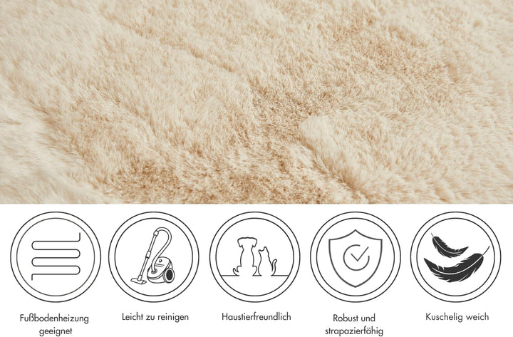 -LUXOR- living Teppich Coste gemütlicher Hochflor Kunstfell Teppich Fellimitat in Schaffelloptik 120