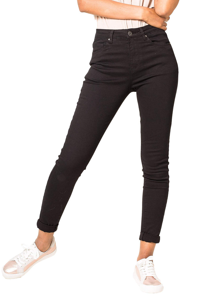 Nina Carter P109 Damen Skinny Fit Jeans High Waist Slim Hose Figurbetonte Stretch Jeanshose S Slim S