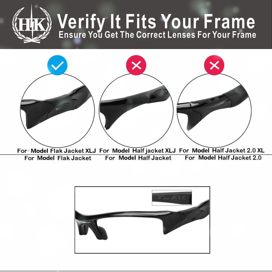 HKUCO Plus Mens Replacement Lenses For Oakley Flak Jacket XLJ Sunglasses Black Polarized
