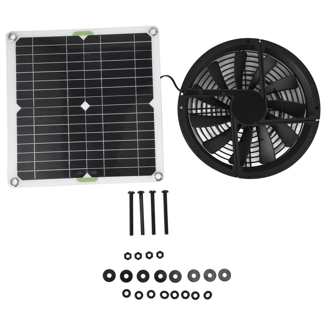 Solar-Gewächshausventilator, solarbetriebener Ventilator, rundes Belüftungsgehäuse, wasserdicht, 25,