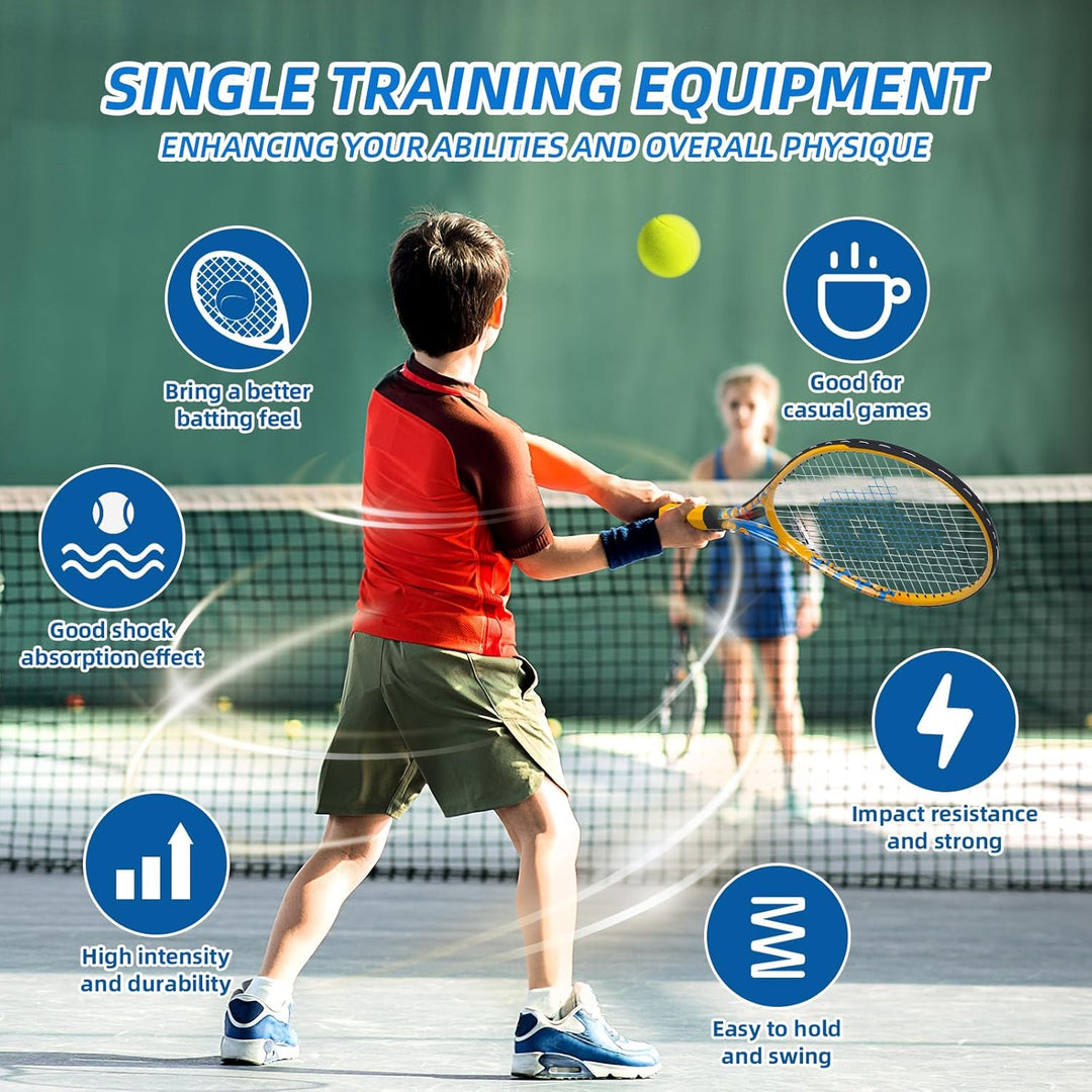 JOY SPOT! 2 Pack Tennisschläger für Kinder, Tennis Trainer Set mit Rebound Ball, Schnur & Tasche für